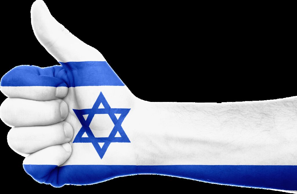 israel, flag, hand