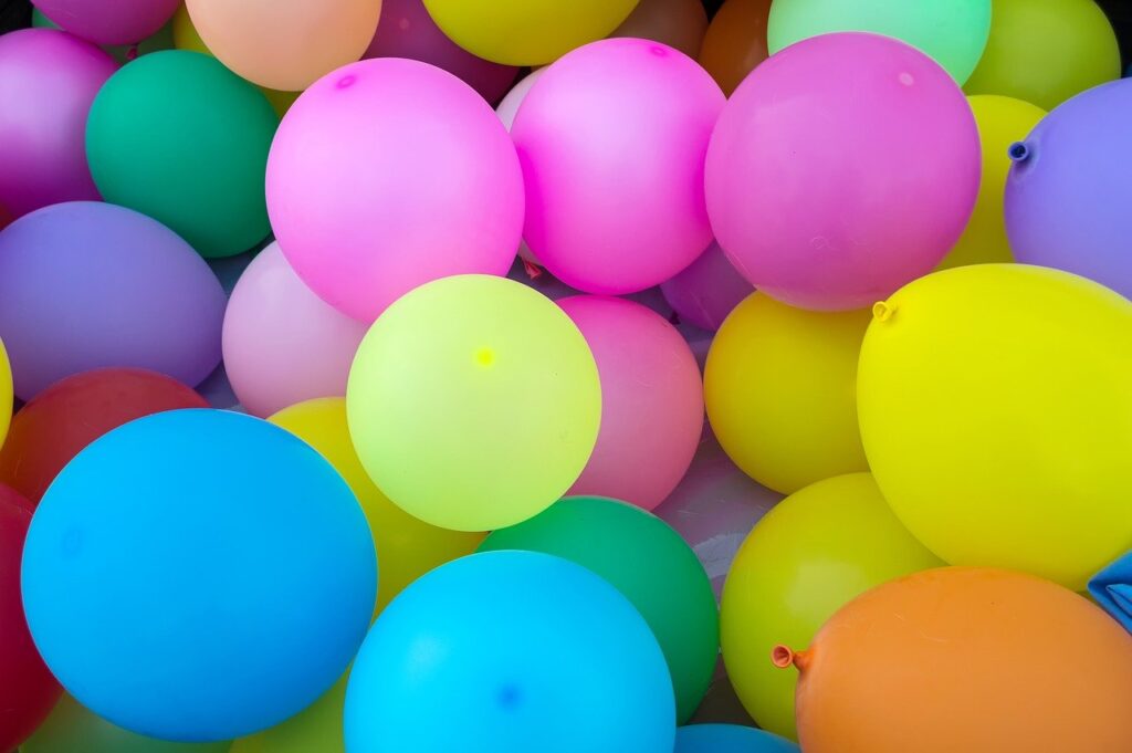 balloons, colors, party