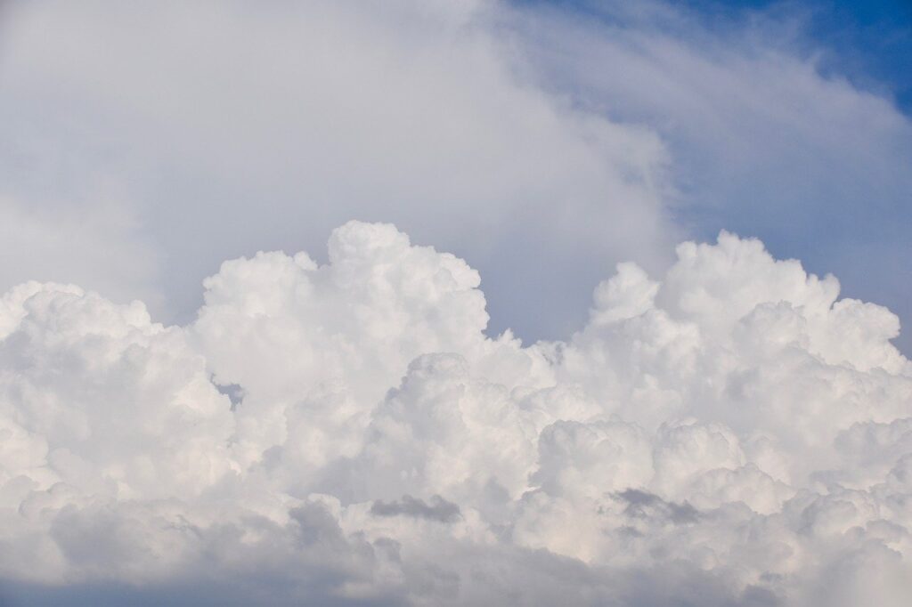 clouds, cumulus, cloudy