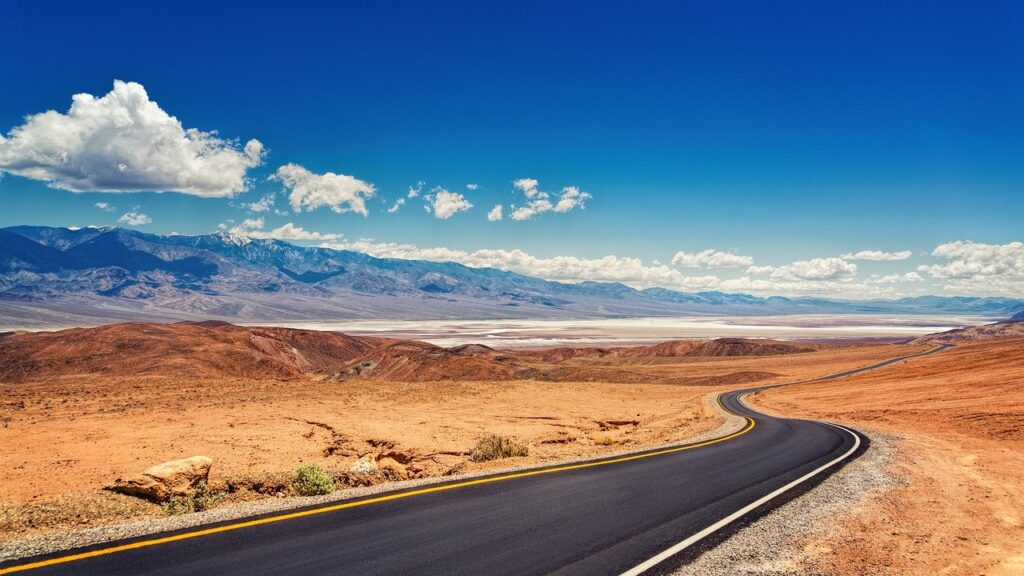 death valley, road, landscape