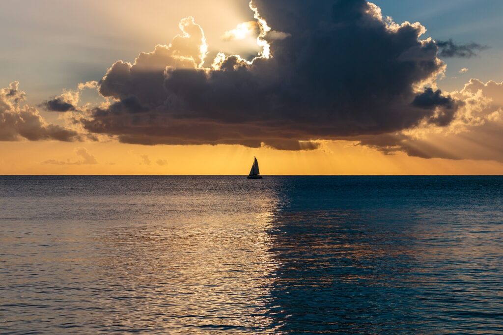 ocean sunset, atlantic ocean, barbados