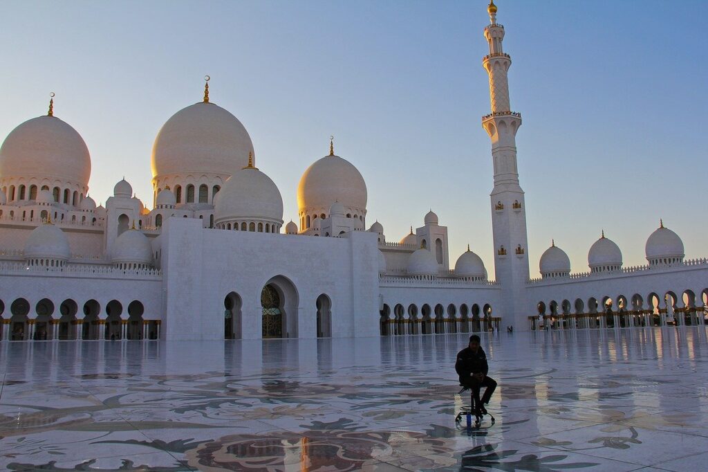 pray, muslim, sheikh zayed grand mosque