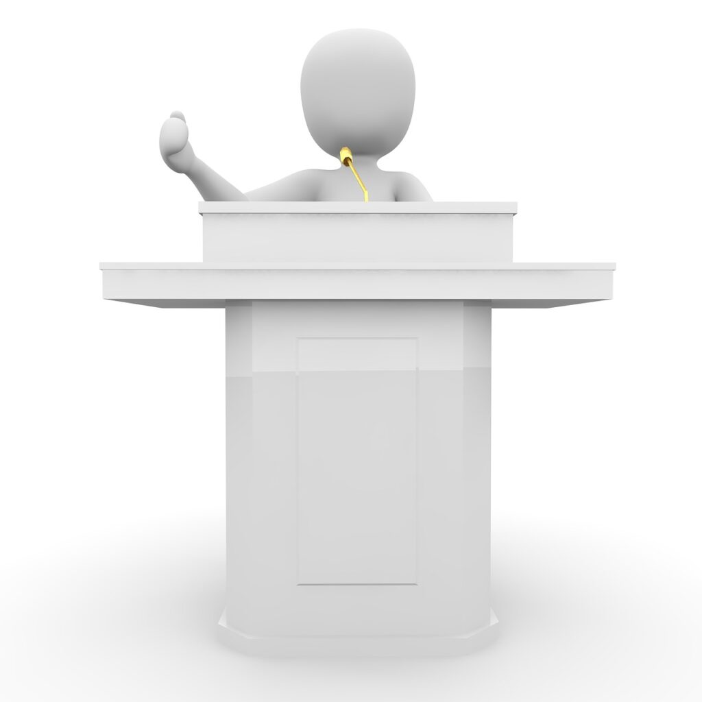 speech, stage, lecture