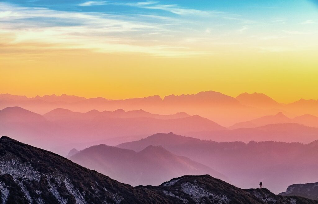 mountains, landscape, silhouette