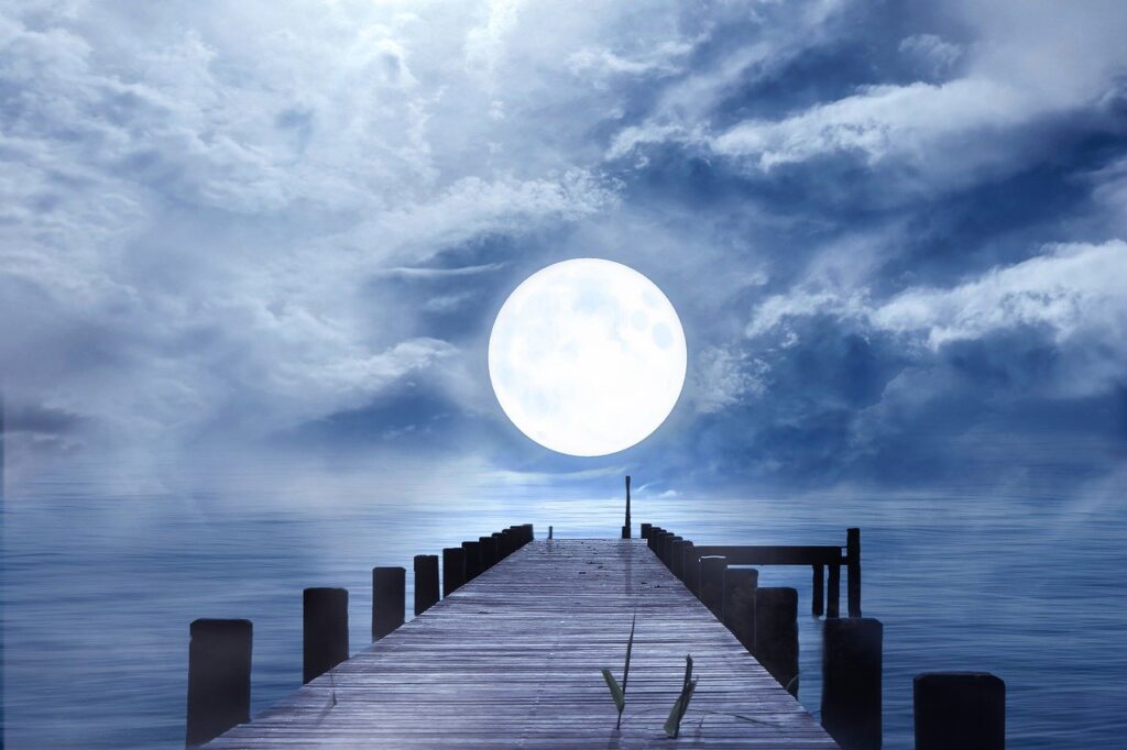 good night, full moon, moonlight