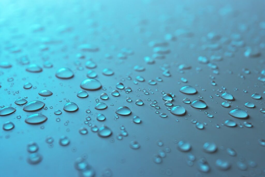 drops, water, blue