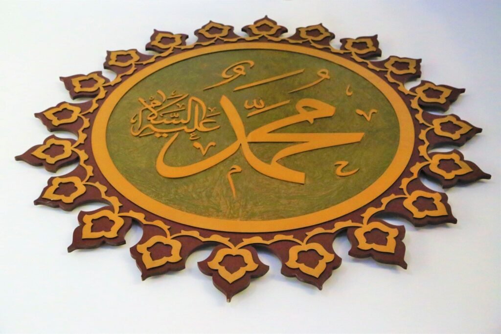 gold and black round wall decor